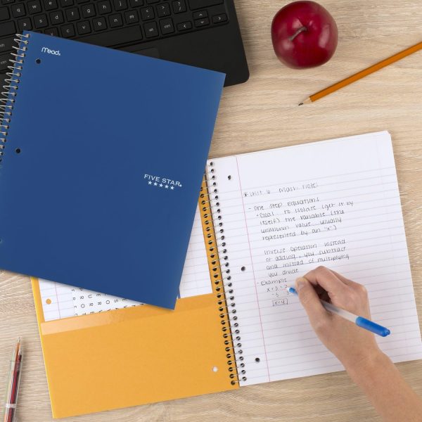 Five Star Spiral Notebook + Study App, 5 Subject, College Ruled Paper, Fights Ink Bleed, Water Resistant Cover, 8-1/2" x 11", 200 Sheets, Blue (73635) - Image 7