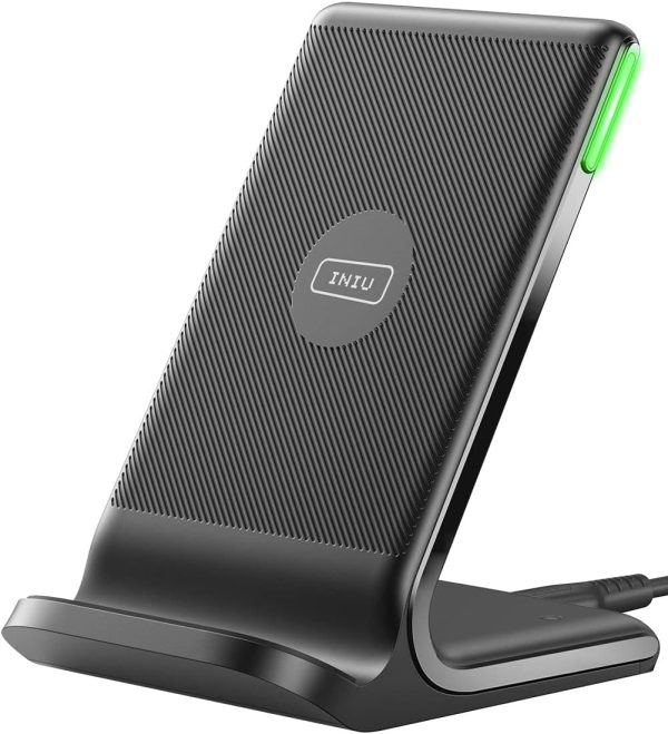 INIU Wireless Charger, 15W Fast Qi-Certified Wireless Charging Station with Sleep-Friendly Adaptive Light Compatible with iPhone 16 15 14 13 Pro XS 8 Plus Samsung Galaxy S23 S22 S21 Note 20 Google etc - Image 7