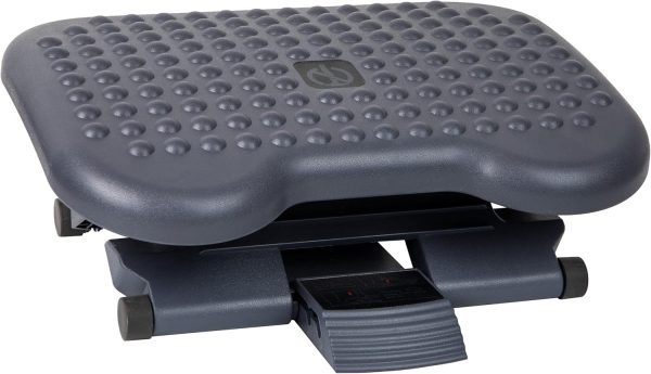 Mind Reader Foot Rest, Under Desk at Work, Ergonomic, Height Adjustable, Office, Plastic, 18"L x 13.5"W x 6.5"H, Black - Image 7