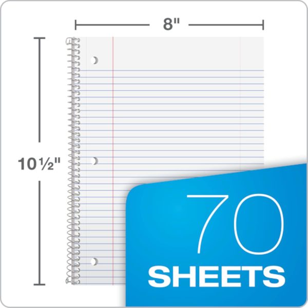 Oxford Spiral Notebook 6 Pack, 1 Subject, College Ruled Paper, 8 x 10-1/2 Inch, Color Assortment Design May Vary (65007) - Image 2