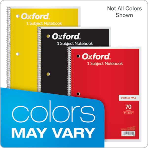 Oxford Spiral Notebook 6 Pack, 1 Subject, College Ruled Paper, 8 x 10-1/2 Inch, Color Assortment Design May Vary (65007) - Image 6