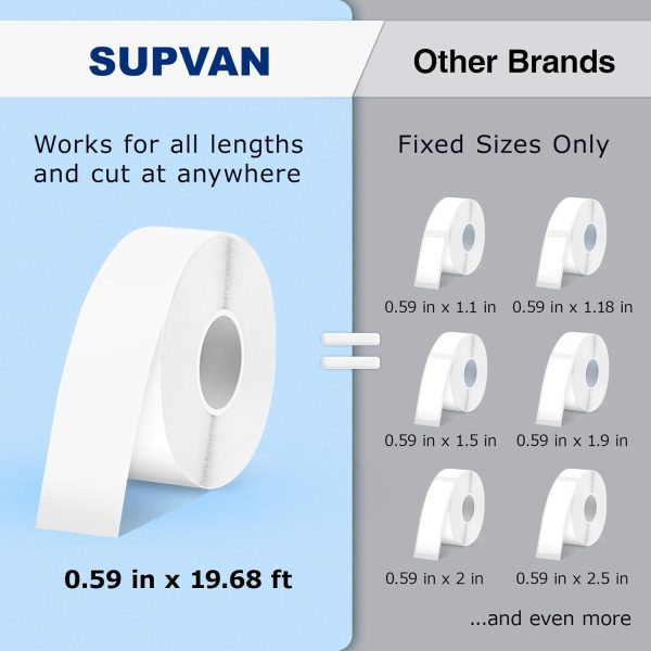 SUPVAN E10 Bluetooth Label Maker Machine with Tape, Continuous Waterproof Label, Versatile App with 35 Fonts and 1k+ Icons, Inkless Labeler for Home, Kitchen, School, Office Organization, Green - Image 4