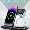 Wireless Charger iPhone Charging Station: 3 in 1 Charger Stand Multiple Devices for Apple - iPhone 16 15 14 Pro Max 13 12 11 - Watch 10 9 8 7 6 5 4 3 2 SE and Ultra Series - Airpods 4 3 2 Pro - Image 5